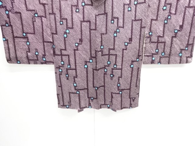JAPANESE KIMONO / HAORI COAT / ALL SHIBORI / GEOMETRIC PATTERN 